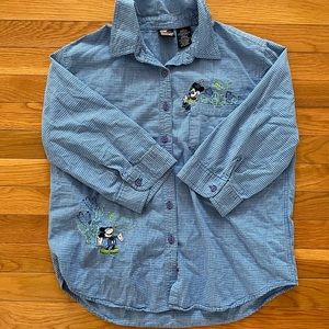 Disney Mickey and Minnie Plaid Collared Top